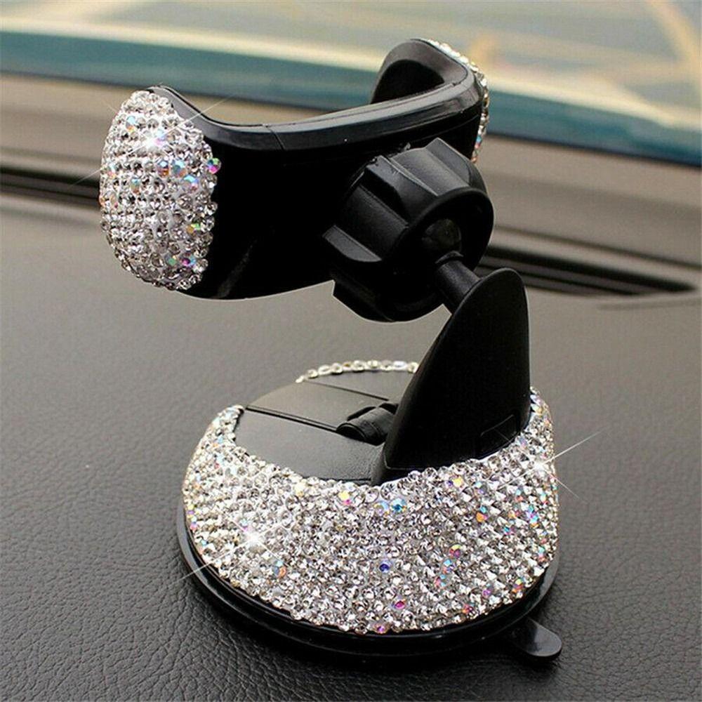 Bling Rhinestone Mobile Phone Holder Secure Hold Air Vent Phone Holder for Car Dashboard