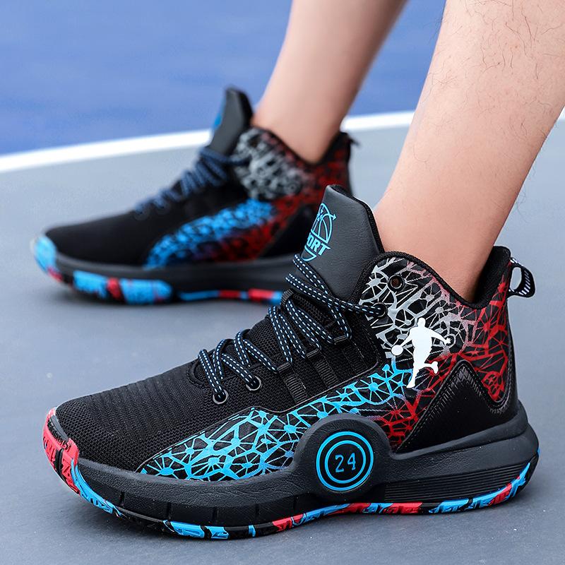 Mesh breathable children's basketball shoes high-top boys' sports shoes