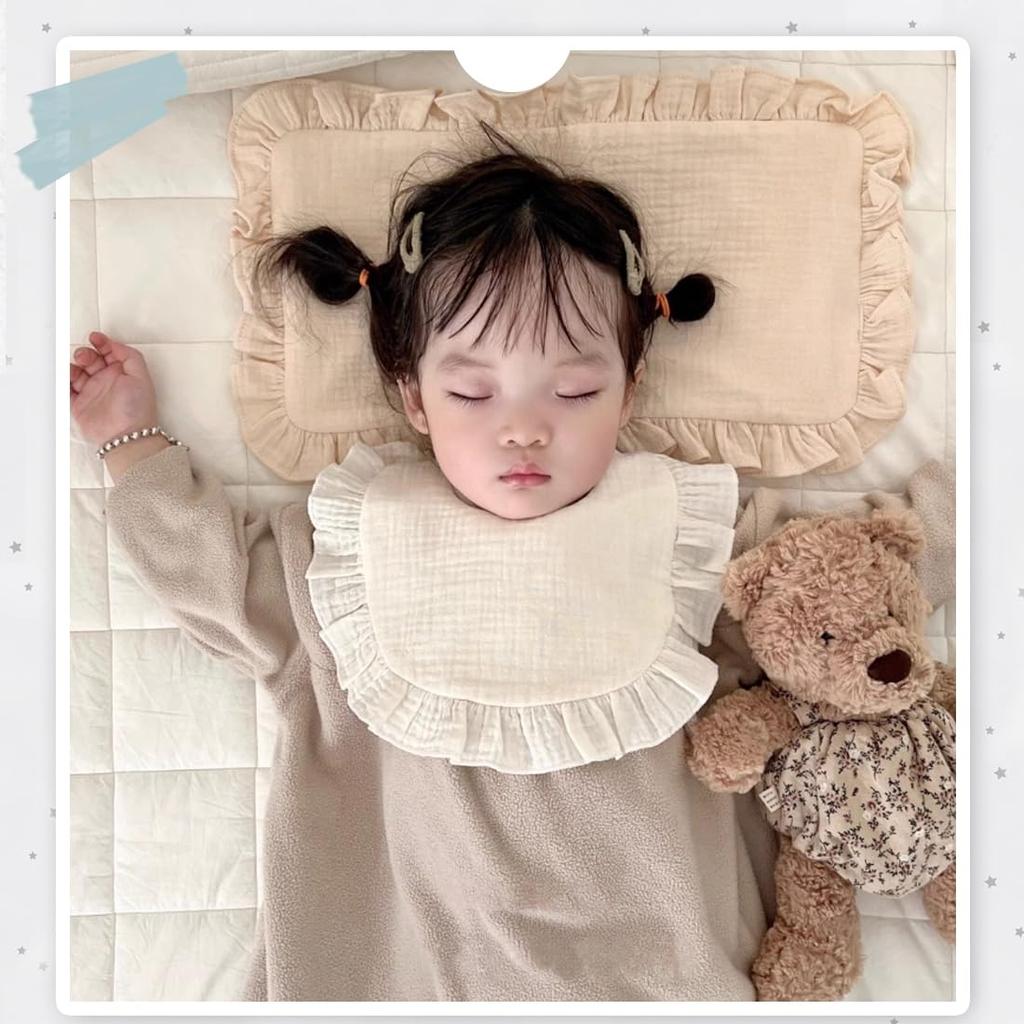 Baby Bibs for Set of Gauze Ruffled Baby Nursing Baby Baby Shower Gift [GoUseGo] Girls, 6, 4-ply Fabric, Bibs, Large, Bibs, Stylish, Newborn, Bibs,