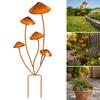Durable Iron Garden Accents Metal Mushroom Stake, Retro Mushrooms Statue, Yard Art Bed Decorative Ornaments Stake Outdoor Plant Sculpture for