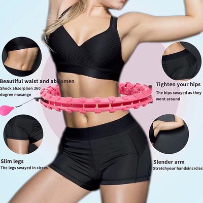 Abnehmen, 24 Reifenglieder, intelligentes und abnehmbares Massage-Hula-Hoop-Taillen-Schönheitsgerät, weibliches Bauchstraffungs- und Fettreduzierungs-Fitnessgerät