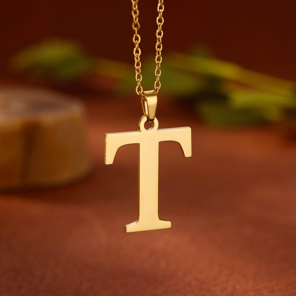 Elegant Initial Letter Stainless Steel Necklace Women Gold Color Alphabet Pendant Necklaces Vintage Waterproof Zircon Gifts