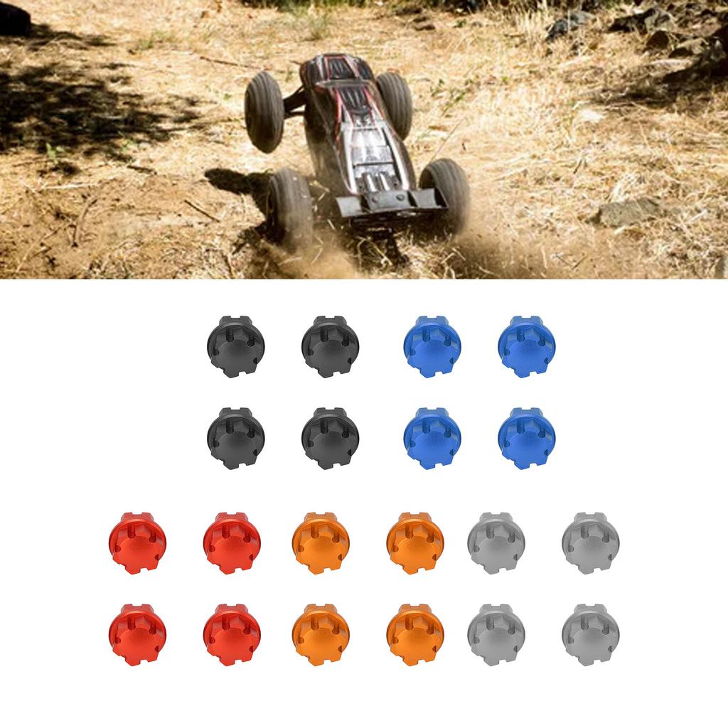4PCS RC Wheel Hex Hub Aluminum Alloy 17mm RC Hub Nut Wheel Drive Hex Hub Adapter with Pins for Traxx
