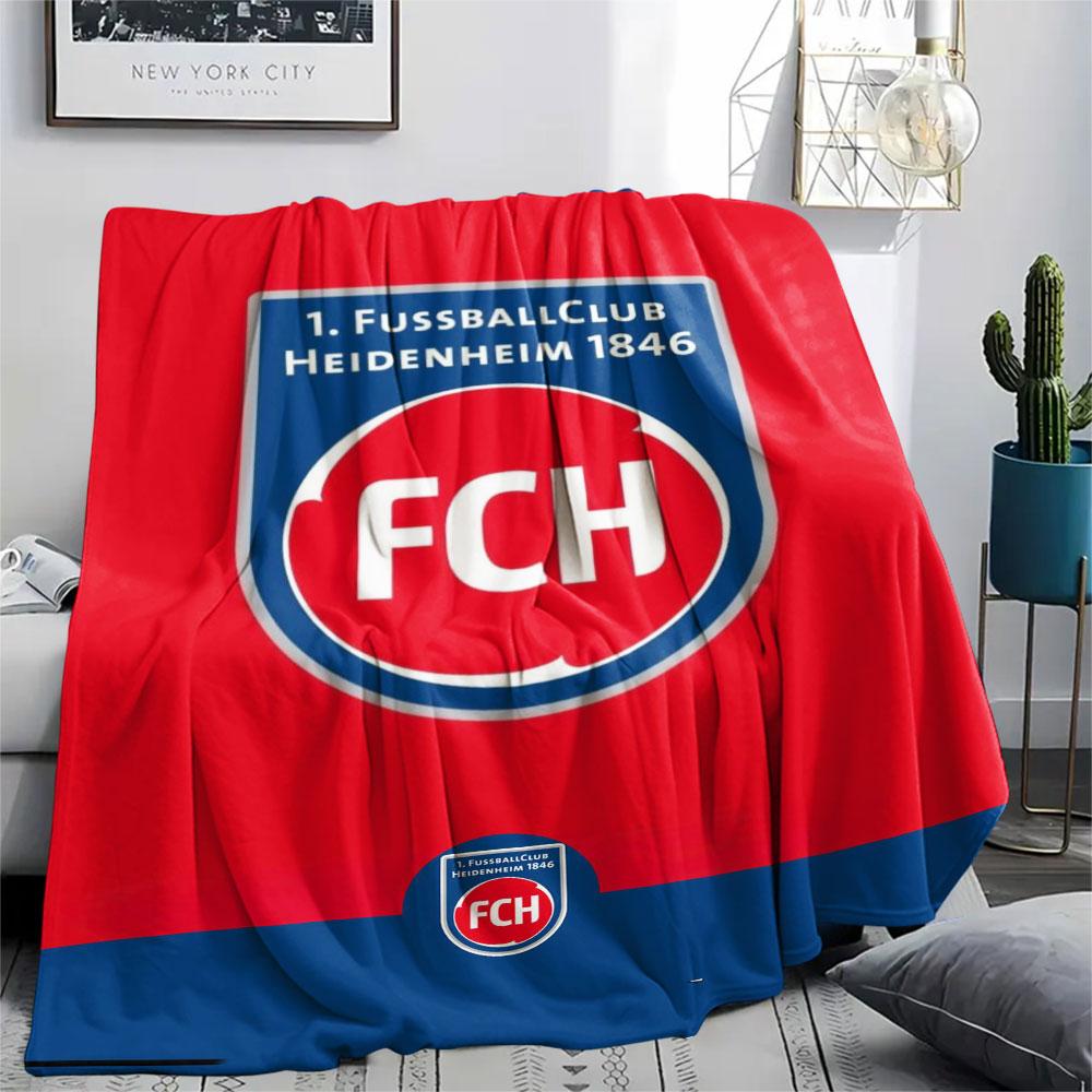 1PC 1. FC Heidenheim Patterned Flannel Blanket Suitable For All Seasons for Home Decor Warmth and Comfort Gifts Holiday Present