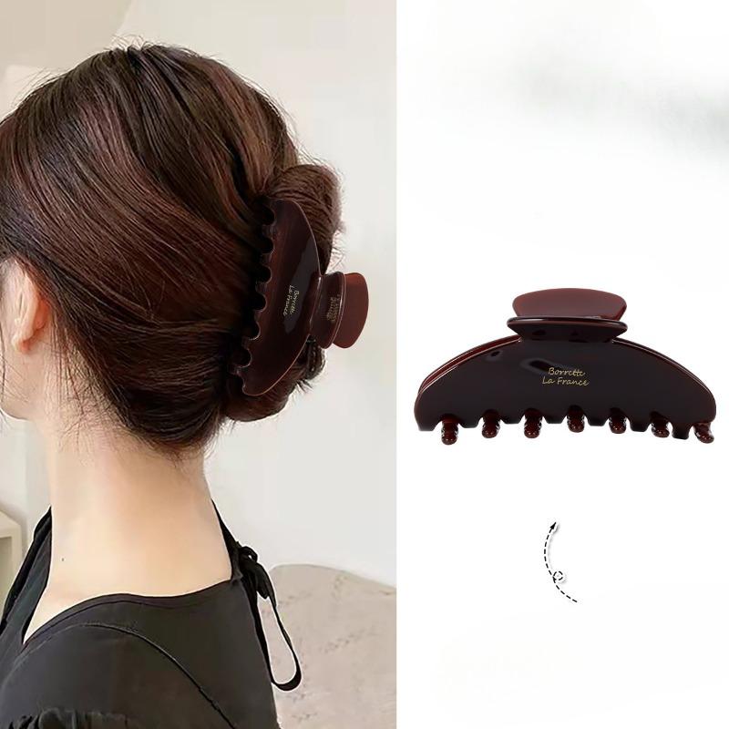 

Зажим для волос с уксусной кислотой Высококачественный зажим для волос Заколка-акула для прически Аксессуар для волос Элегантный головной убор Большая заколка темный кофе