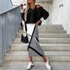 Autumn and Winter New Fashion Bat Sleeve Sweater Long Skirt Hip Suit Skirt Women's Clothing