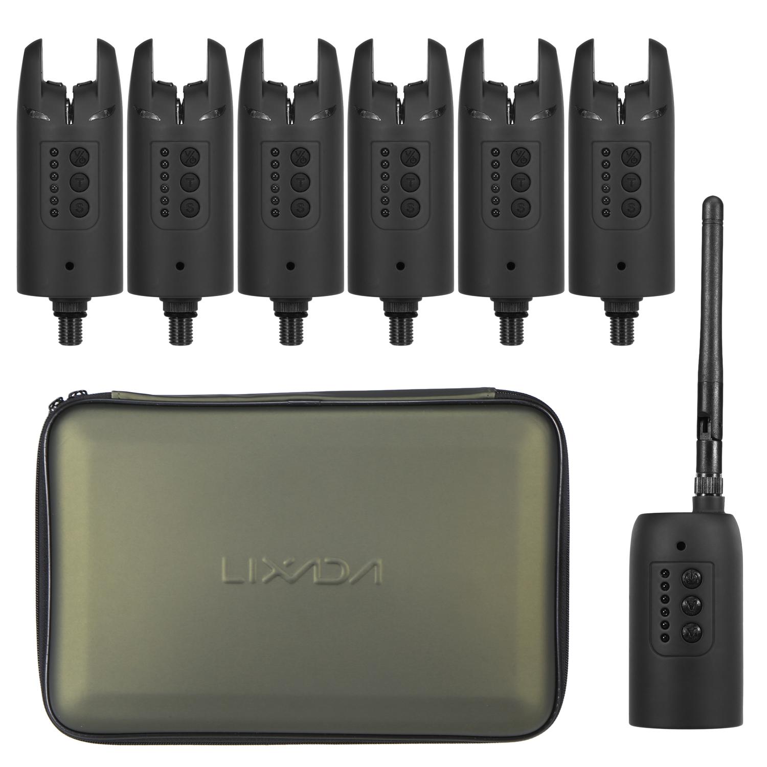 

Беспроводной цифровой сигнализатор для рыбалки Lixada, комплект звукового оповещения о поклевке, сменный цветной светодиодный сигнализатор JY-39-6