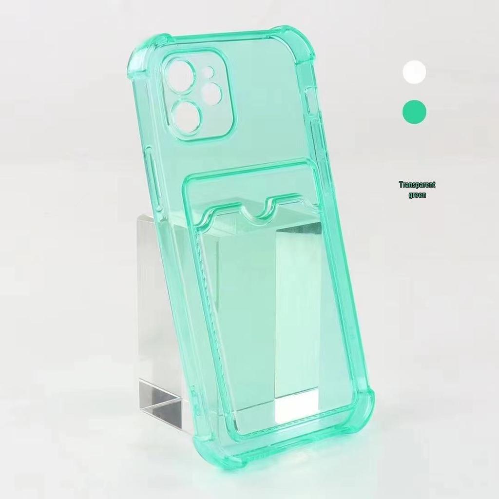 Transparent TPU Card Holder Mobile Case for Apple 11/14/15/16Pro/Xs