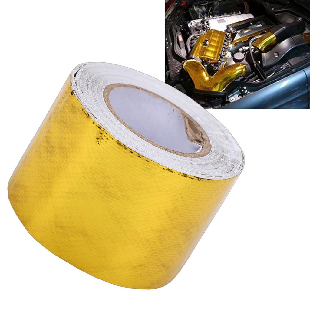 Adhesive Heat Reflective Tape 2in X 32.8ft Automotive High Temperature Reflective Tape for Cars Trucks SUVs Motorcycles
