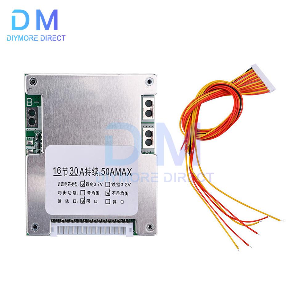 

16S 60V BMS 50A Lithium Lifepo4 Battery Protection Board with Balance For 18650 Electric Bike