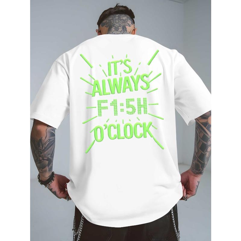 European Size New Summer Men'S Short-Sleeved T-Shirt with Back Print, Stylish And Trendy, Featuring a Round Neck for Spring And Summer