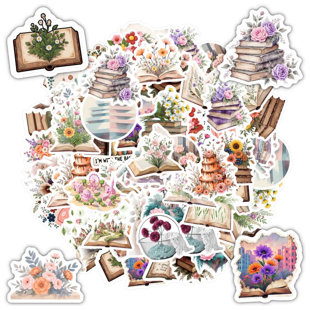 35pcs-50pcs Vintage Vintage Stickers Artistic Nature Stickers Teacher Reward Stickers For Guitar Laptop Helmet Skateboard