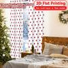 2D Flat Printing,2pcs Heart Grid Pattern Modern Curtains&Window Treatment Durable 100% Polyester Fabric Curtains Versatile All