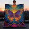 1pc Butterfly Art Print Outdoor Flannel Blanket Soft All Season Polyester Throw , Perfect for Picnics & Travel , Picnic Accessory