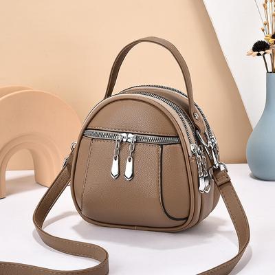 Multiple Pockets Zipper Women Shoulder Bags Sewing Line Ladies Crossbody Bags