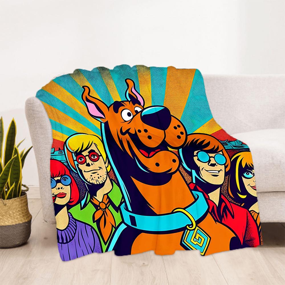 1pz Coperta da Esterno Scooby-Doo Leggera in Flanella, Morbida e Calda, Per Tutte le Stagioni, Esterno, Campeggio, Soggiorno, Ufficio, L1106050