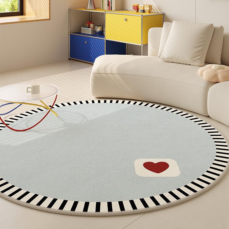 Dopamine Color Bedroom Decor Round Carpet Thicken Plush Carpets for Living Room Washable Bedside Floor Mat Fluffy Soft Study Rug
