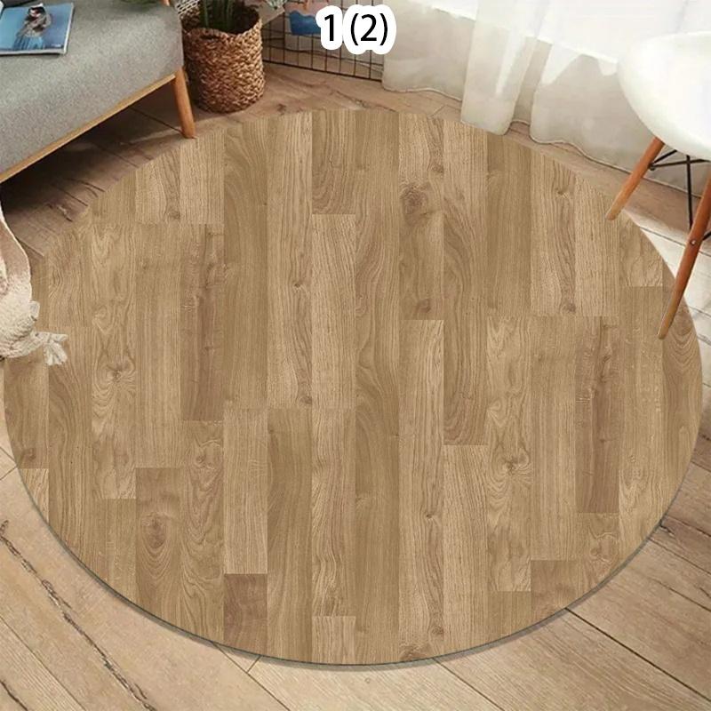 Natuurlijke Houtnerf Simulatie Rond Vloerkleed Antislip Houten Textuur Vloermat Rustieke Boerderijstijl Kleed voor Slaapkamer Keuken 40x40cm