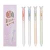 4PCS Butterfly Gel Inks Pen Retractable Gel Pen Ergonomic Grip 0.5MM Fine Point Black Inks for Office School Supplies