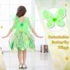 Toddler Girls Tinkerbell Costume Cosplay Dress Set Kids Princess Fairy Fancy Dress Halloween with Wings Green Size Years Old 120 [Dressy Daisy] 6-8