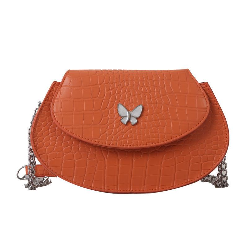 

Fashionable Mini Saddle Bag For Women In Fall Pu Leather Chain Handbag Trendy Embossed Small Purse коричневий