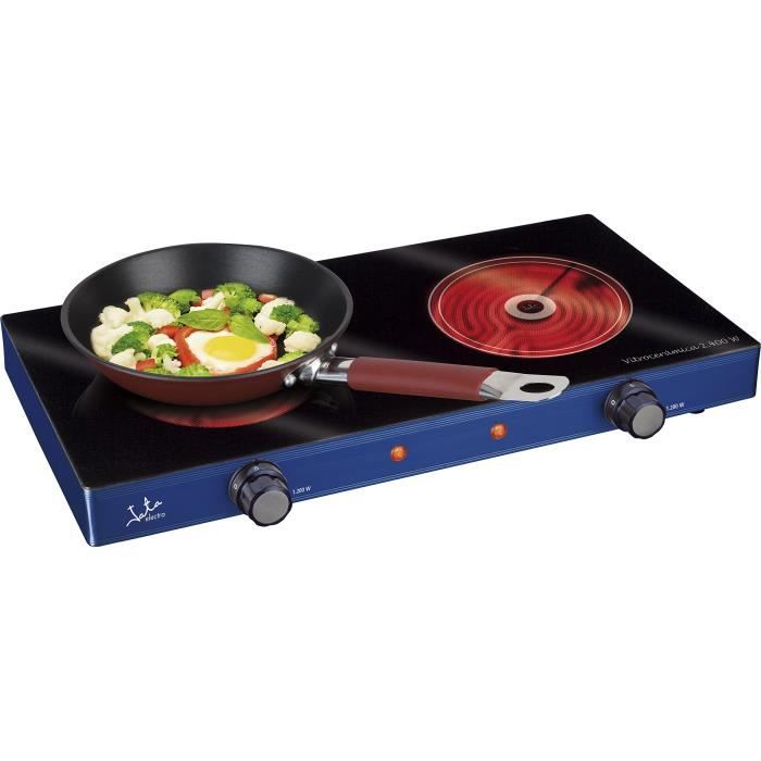 Cuisinière électrique vitrocéramique - JATA - V142 - 2 plaques caloríficas - Noir - 59 cm de large