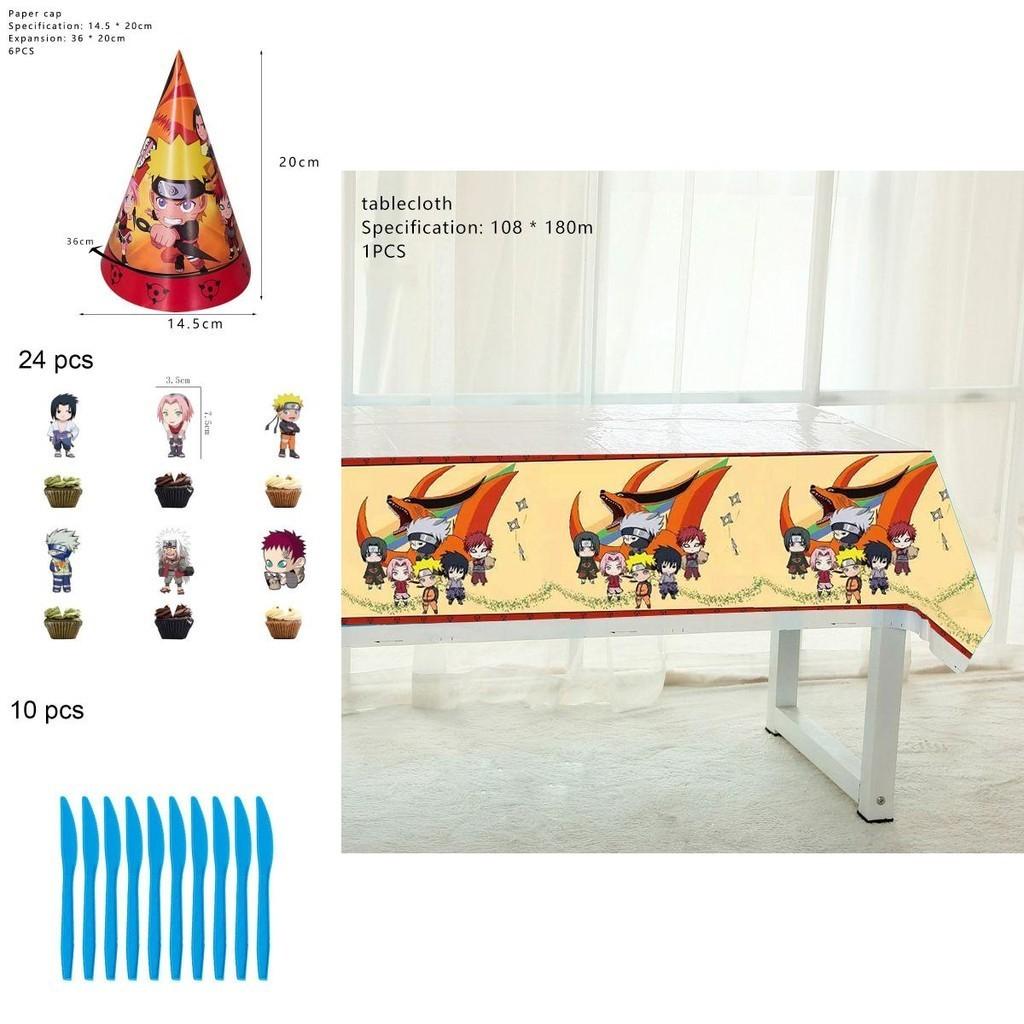 Naruto Ninja Birthday Party Decor Supplies Featuring Colorful Balloons And Plates