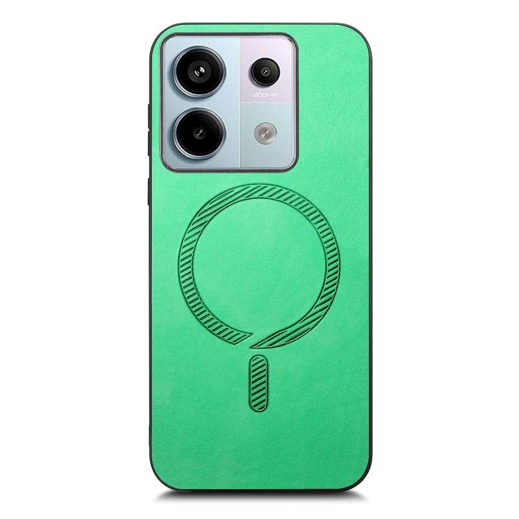 B1 For Xiaomi Poco X6 5G/Redmi Note 13 Pro 5G Leather Back Case Compatible with MagSafe Skin-Touch Phone Cover