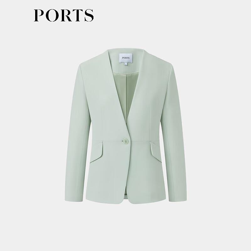 PORTS Women's Mint Grey-Green Blazer