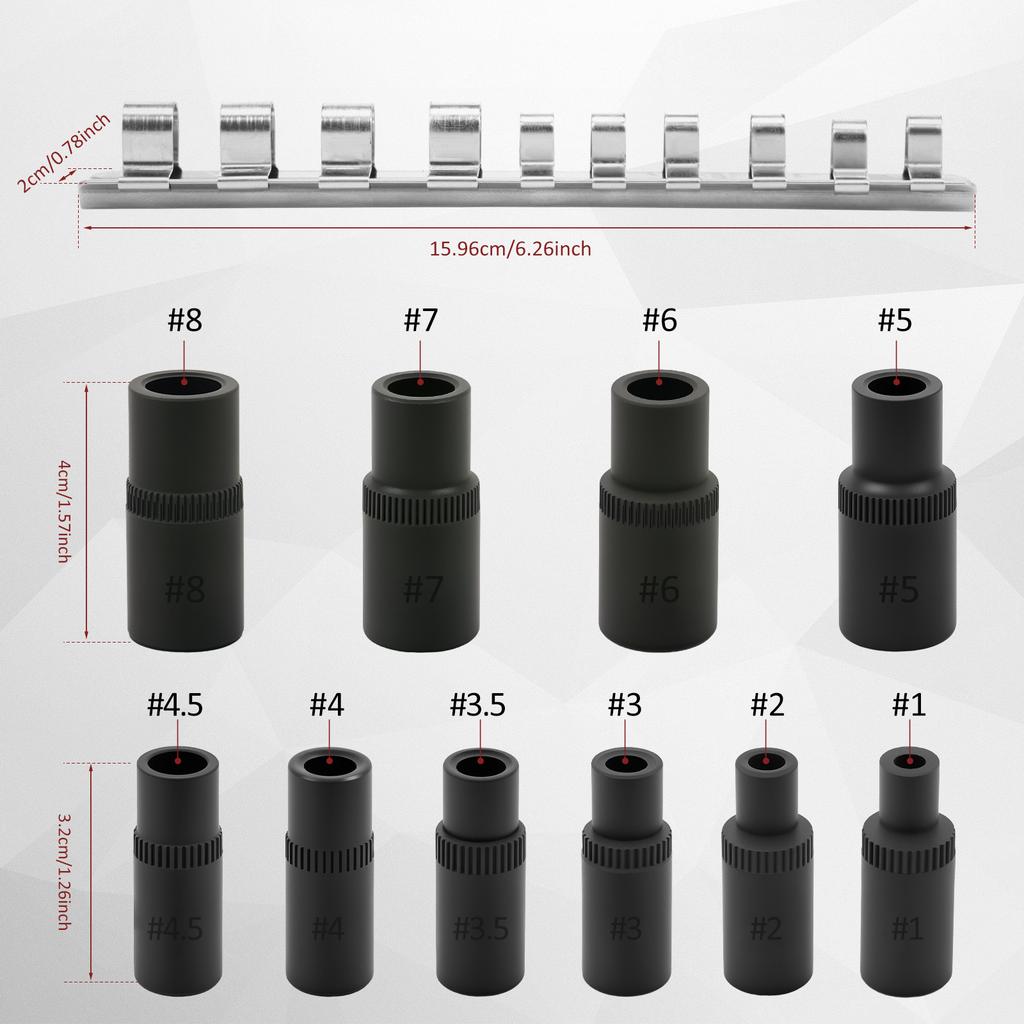 10Pcs Tap Socket Wrench Set 1/4” and 3/8” Drive External Tap Socket Adapter Torx Socket Set for Driving Rethreading Taps