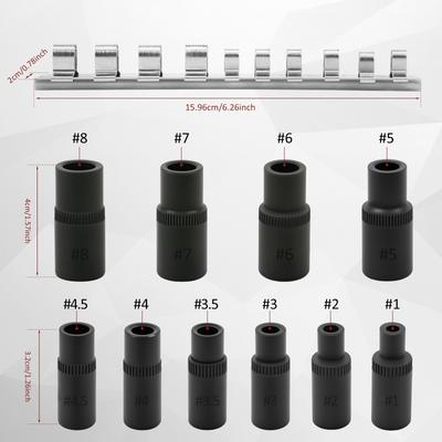 10 Pcs Magnetic Tap Socket Wrench Set Use with 1/4" and 3/8" Drive Alloy Steel Tap Socket Set with Storage Holder for Tight