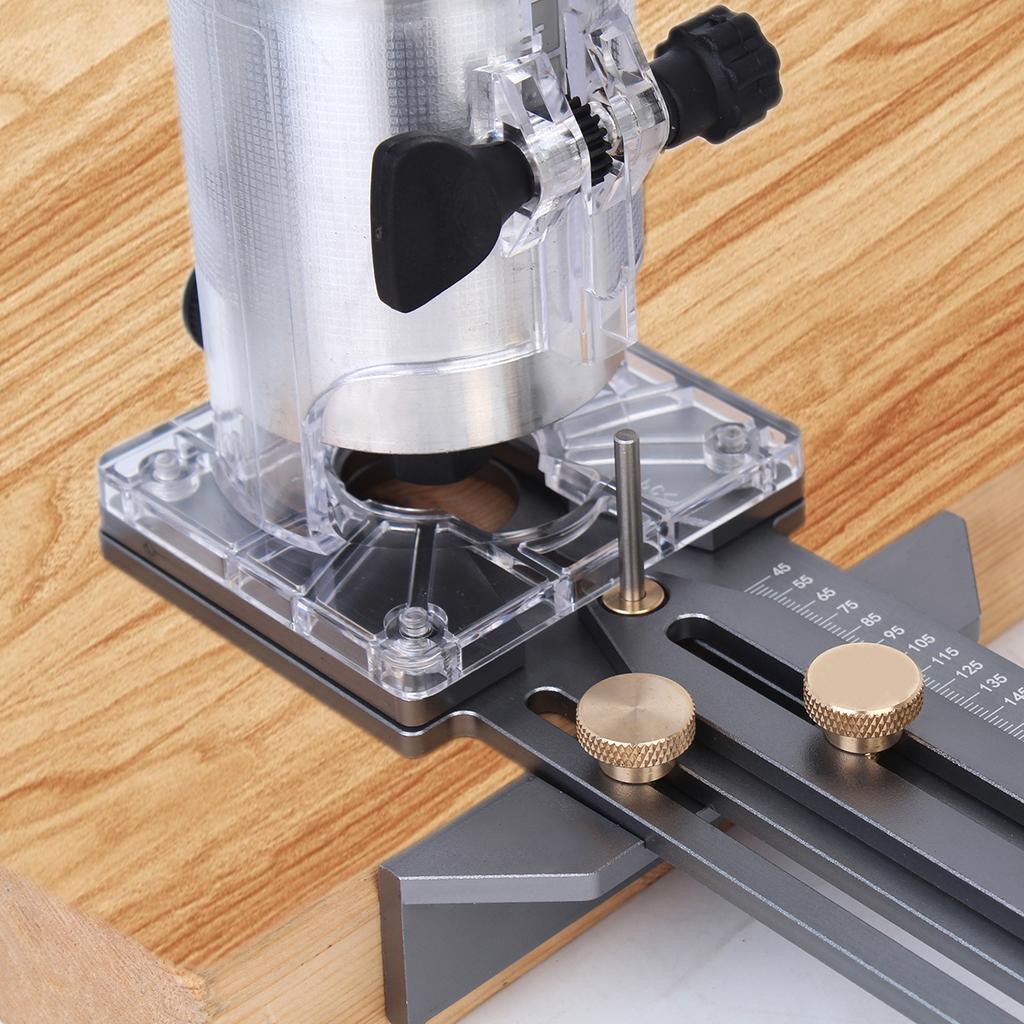 Woodworking Circle Cutting Jig for Electric Trimming Machine Wood Router Milling Circle Slotting Base DIY Tools with Scale Fence