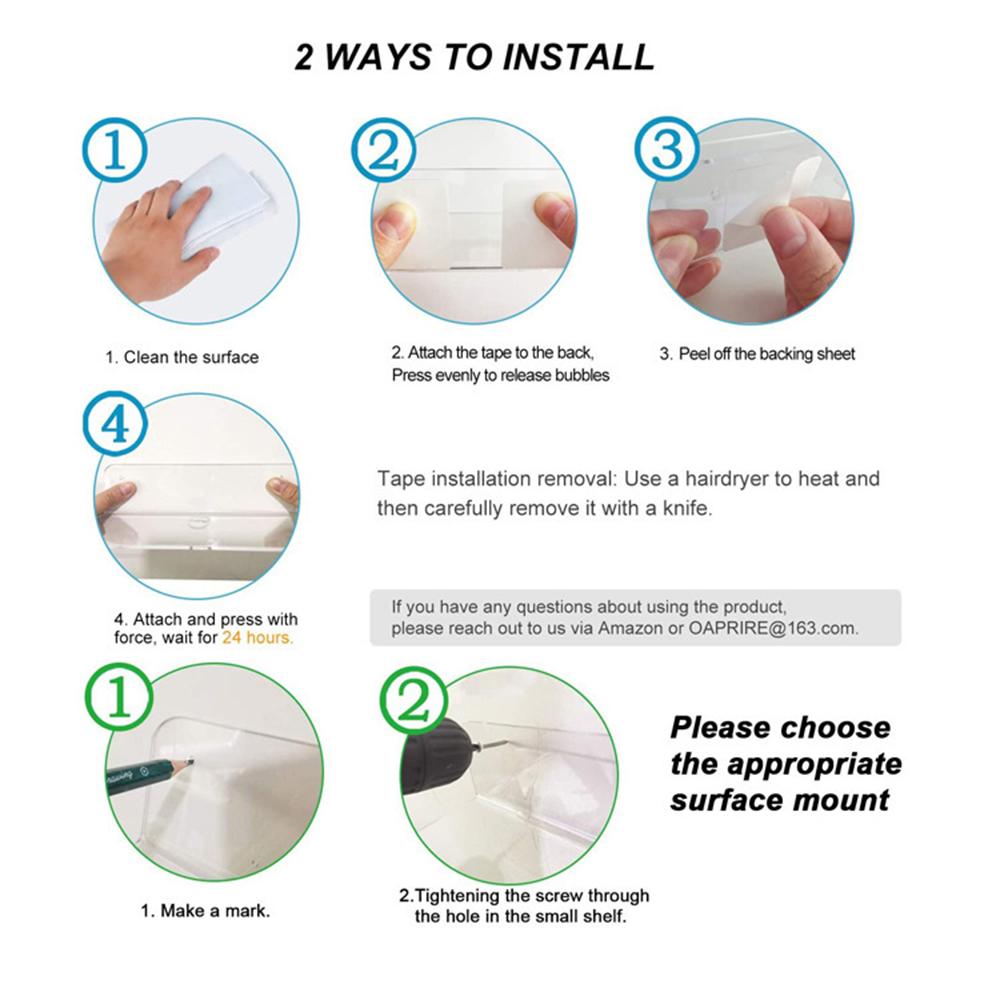 Floating Shelf For Wall Clear Wall Mount Floating Stand For Security Camera Mini Speaker In Bedroom Bathroom Kitchen Living Room