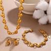 Simple Temperament Hollow Love Earrings Bracelet Necklace Light Luxury High-End Set