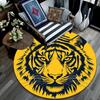 Golden Tiger Round Area Rug,Carpet Rug for Living Room Bedroom Sofa Playroom Decor,Non-slip Floor Mat