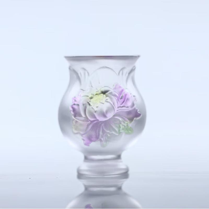 Стеклянная чайная чашка XINYUANTANG «Двенадцать Цветочных Богинь» с цветочным узором