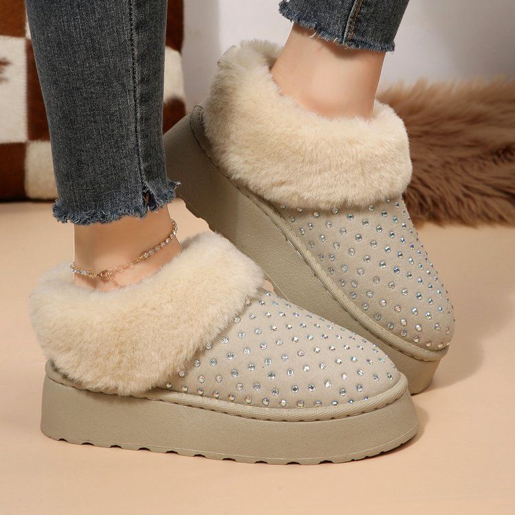 Foreign style Internet celebrity comfortable and warm Korean version of women's cotton shoes 2025 autumn and winter new fashion versatile non-slip co