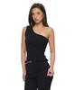 TOOMUCHTAX Smoked One-Shoulder Top Black