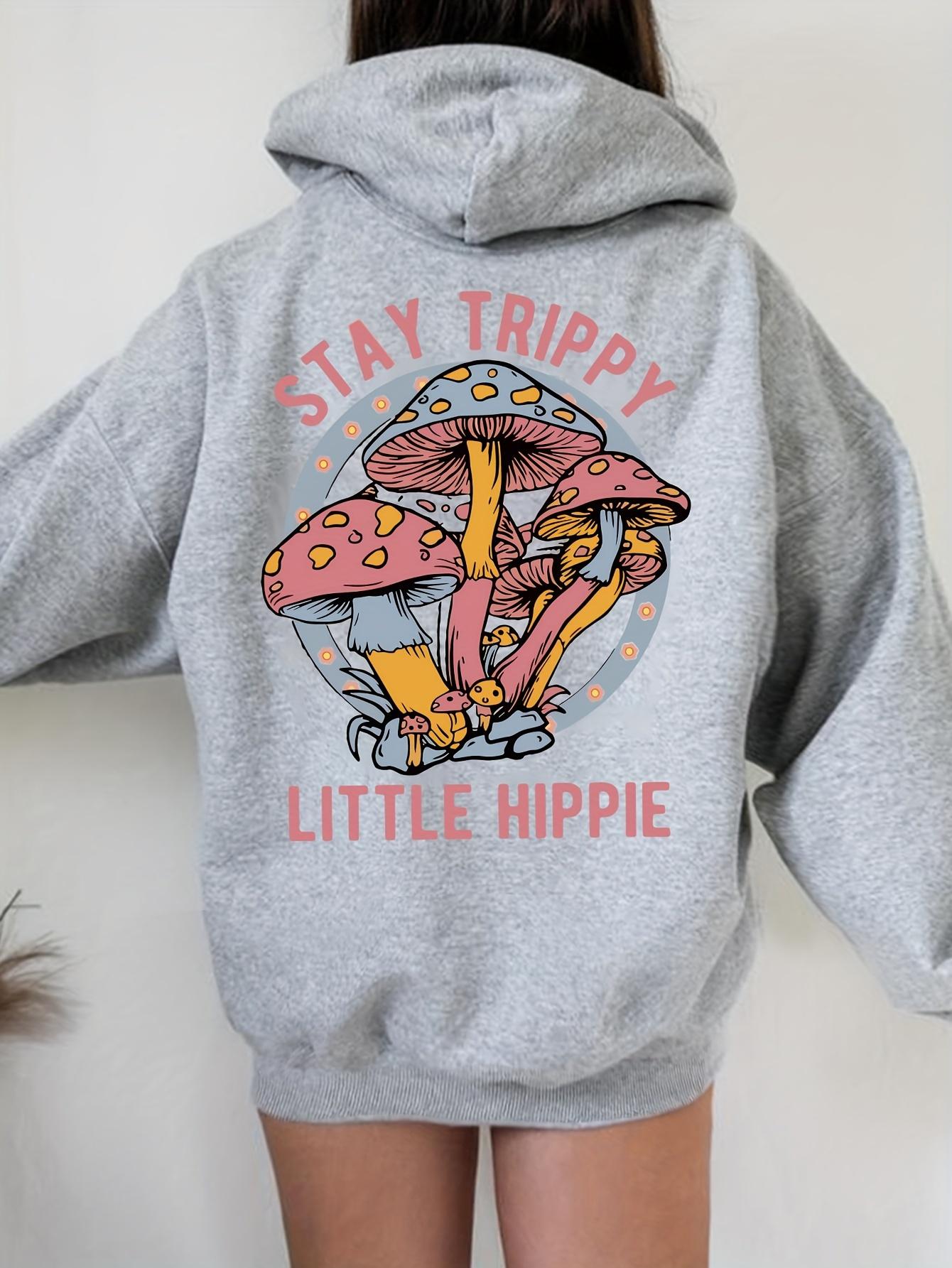 

Cozy Mushroom Print Hoodie Women s Casual Fashion Drawstring Design in Vibrant Colors Casual Long Sleeve Pullover with Pockets 3XL