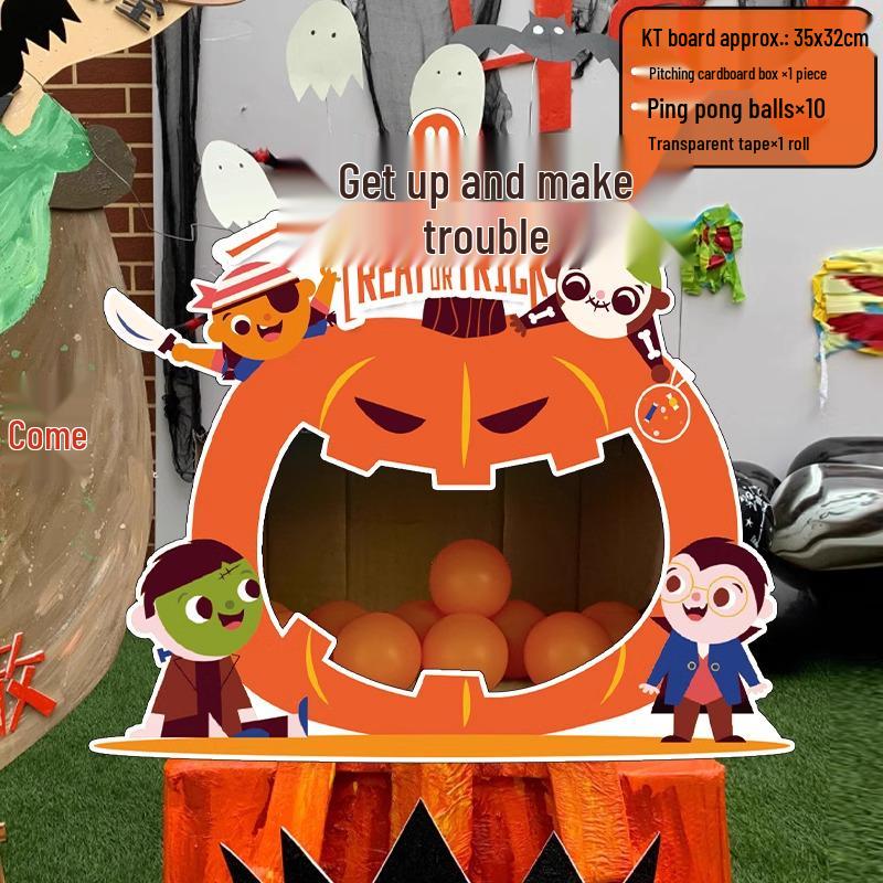 DIY Halloween Pumpkin Throwing Game Props for Kindergarten Decoration