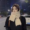 Wind containing wool purple scarf girls autumn and winter white wool warm thickened student scarf