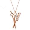Trendy Hairdresser Necklace: Scissors, Comb, Hair Dryer Pendant