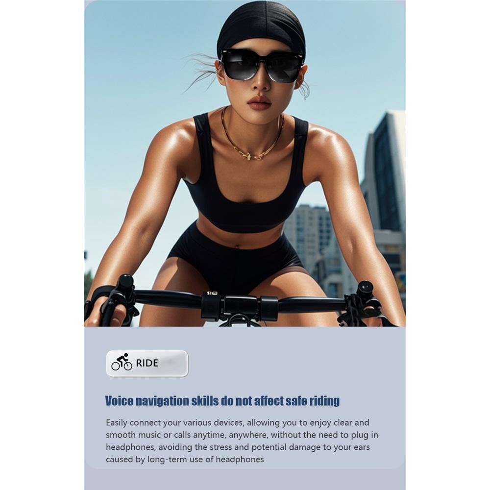 Smarte Bluetooth-Audiobrille, Musik hören und hochauflösende Anrufe führen, polarisierende Anti-UV-Gläser, bequeme Sonnenbrille