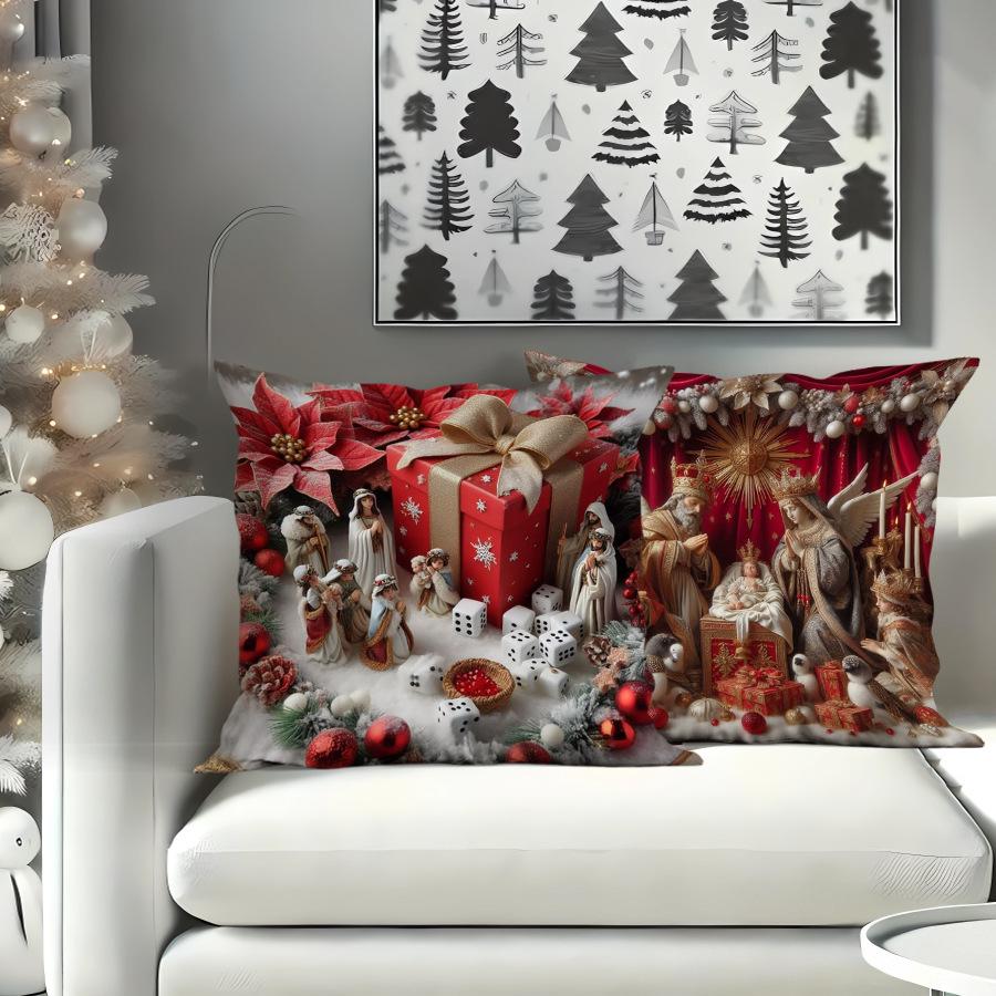 New Christmas Pillowcases Living Room Printed Decorative Pillowcases Nordic Christmas Pillowcases