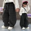 Boys' Korean-Style Loose Plaid Pants - Versatile, Fashionable Spring/Autumn Long Pants for Small To Medium Children (2025)