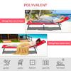 Foldable Outdoor Sun Lounger Adjustable Backrest Reclining Chair with Pillow and Reading Hole Garden Beach, Red