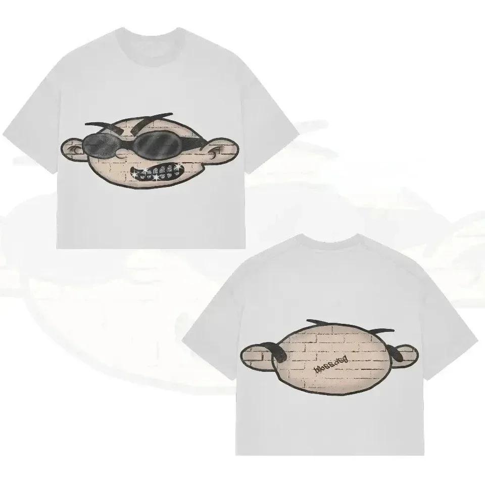 Streetwear Y2K Baumwoll-T-Shirt Harajuku Grafikdruck Oversized Punk Kurzarm-T-Shirt Rock Goth Retro Top Hip Hop Tee Mode