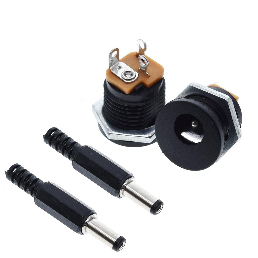 TZT 10Pcs TZT 5Pair 10Pcs DC-022 5.5-2.1 / 5.5 x 2.1mm DC Power Socket/ DC Connector Panel Mounting DC022