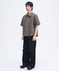 SLOW RECORD HOUSE Logo Check Short Sleeve Shirt_Brown
