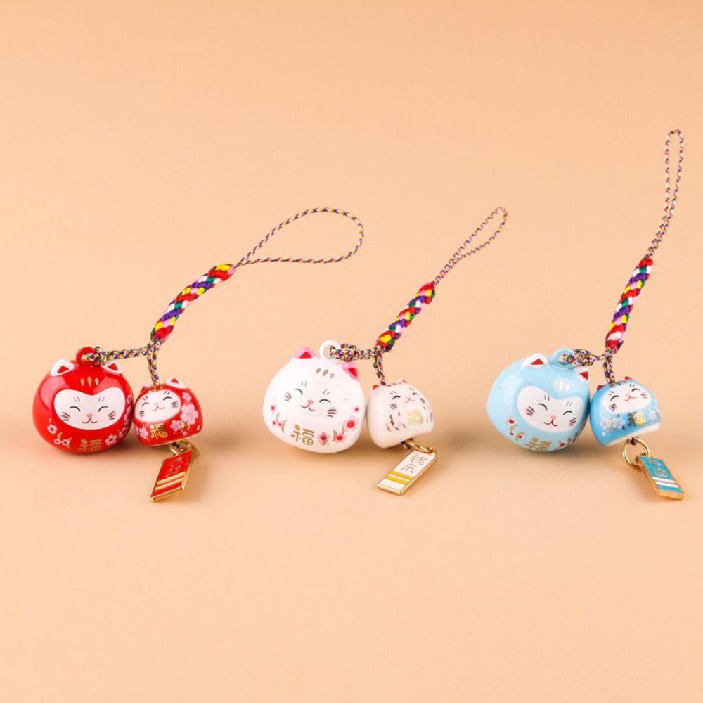 Phone Lanyard Cartoon Key Charm Zinc Zinc Alloy Lucky Cat Pendant Sweet Maneki Neko Key Chain  Girls